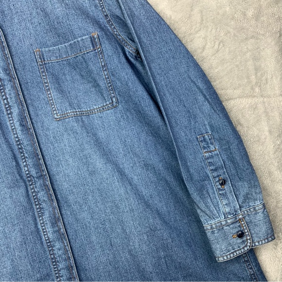 Madewell Denim Oversized Ex-Boyfriend Shirtdress. Littleton Wash. Size Small. - Picture 4 of 6